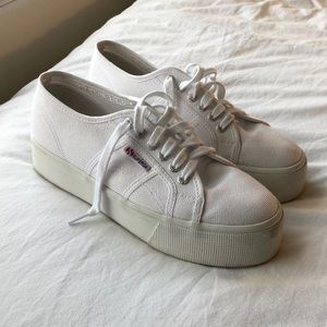 Superga White Platform Sneakers